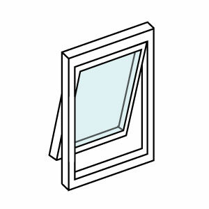 Tipos de aperturas de ventanas, ventanas, abatible inferior o proyectante