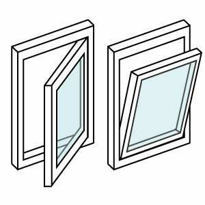 Tipos de aperturas de ventanas, ventanas, oscilo batientes.